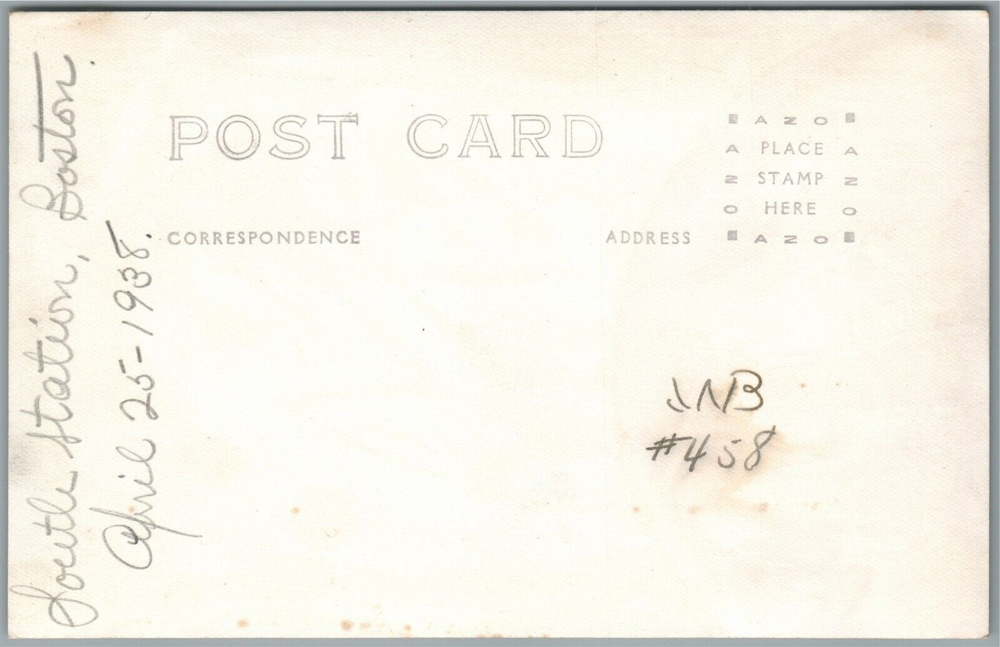 BOSTON MA ENGINE TRAIN REPAIR RAILWAY railroad ANTIQUE REAL PHOTO POSTCARD RPPC