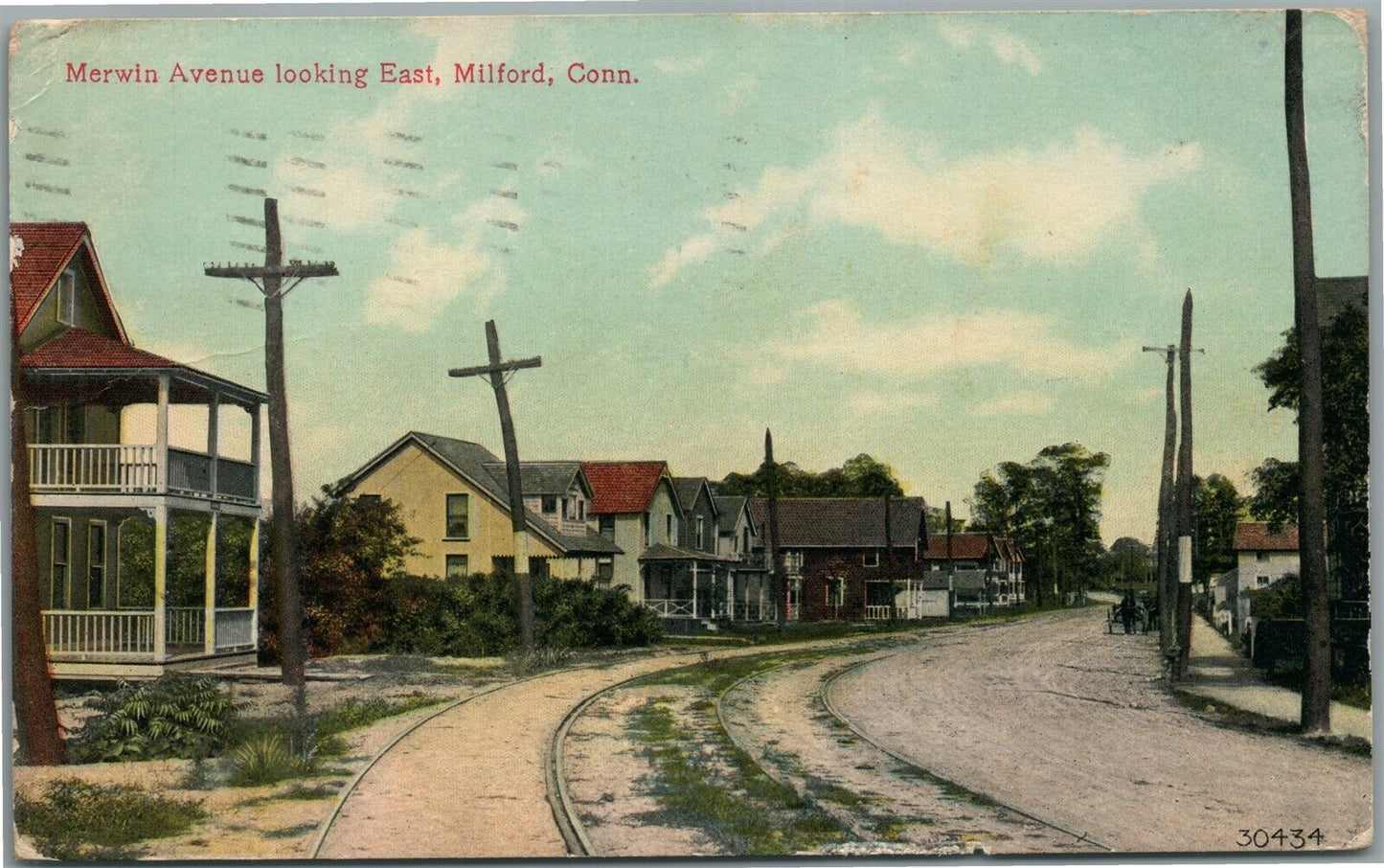 MILFORD CT MERWIN AVENUE ANTIQUE POSTCARD