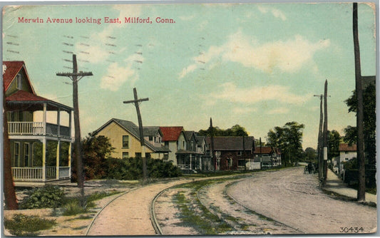 MILFORD CT MERWIN AVENUE ANTIQUE POSTCARD