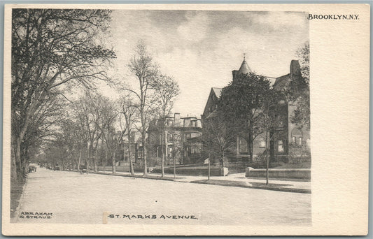 BROOKLYN NY FORT ST. MARKS AVE. ANTIQUE POSTCARD
