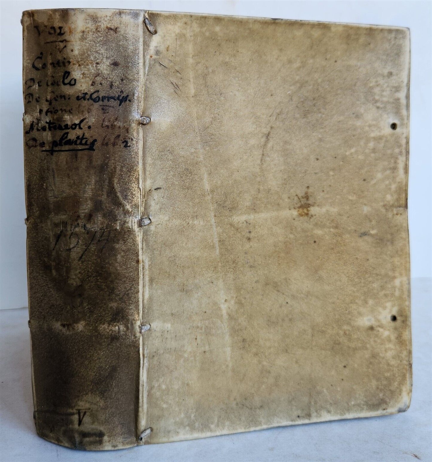 1574 ARISTOTLE antique ILLUSTRATED COSMOLOGICAL TREATISE DE COELO 16 cent VELLUM
