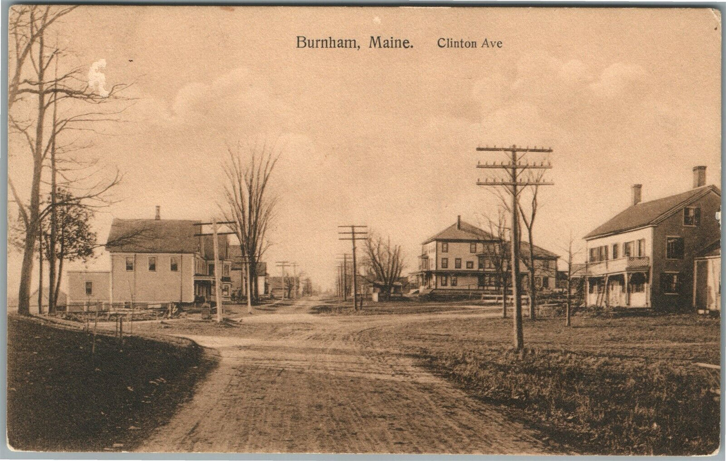 BURNHAM ME CLINTON AVE. ANTIQUE POSTCARD