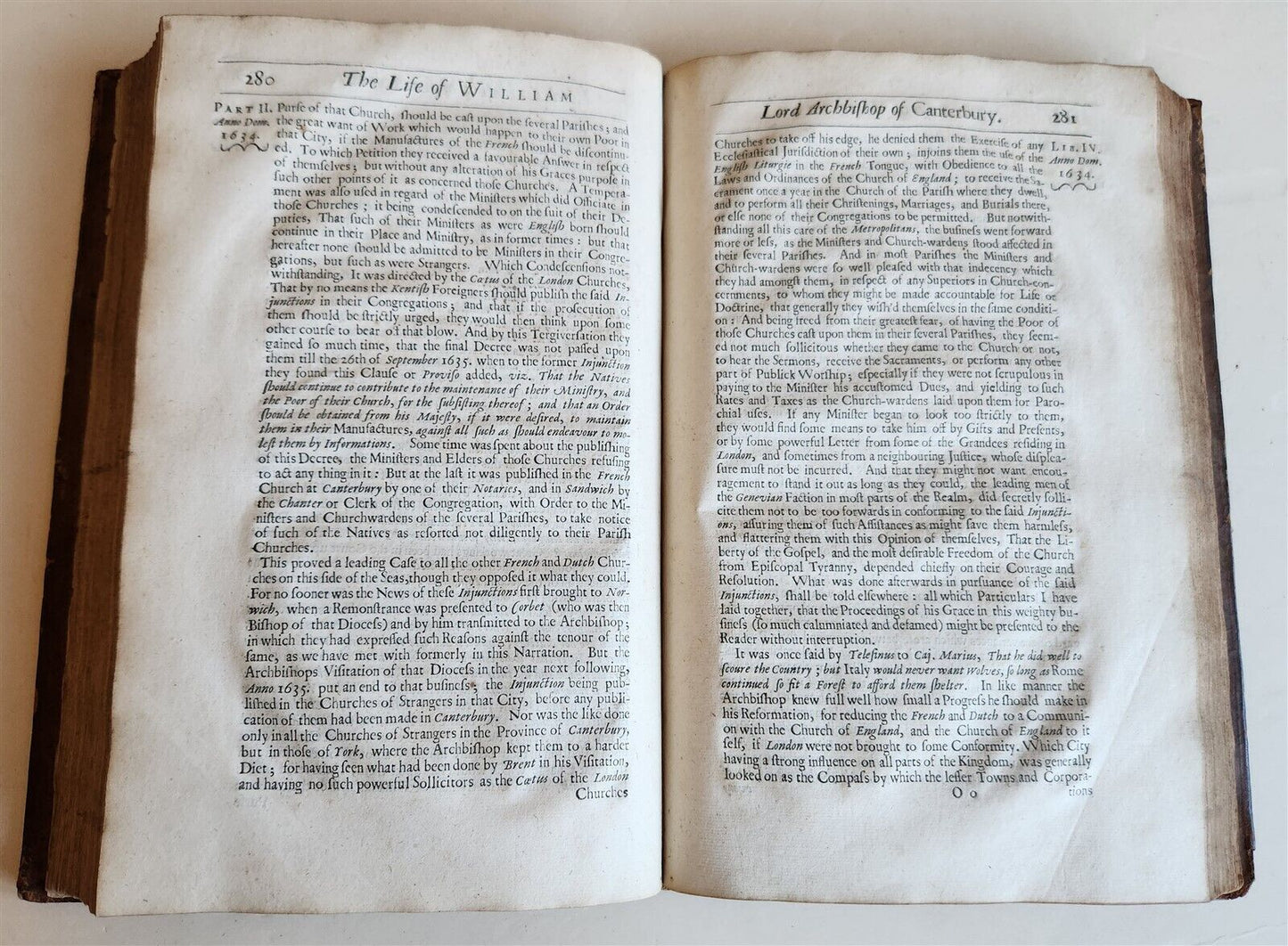 1668 CYPRIANUS ANGLICUS History of Life and Death of Prelate William antique