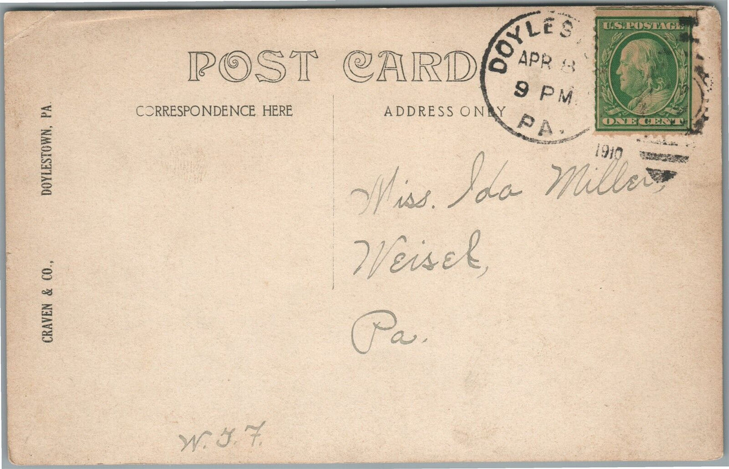 DOYLESTOWN PA BUCKS COUNTY COURT HOUSE ANTIQUE REAL PHOTO POSTCARD RPPC