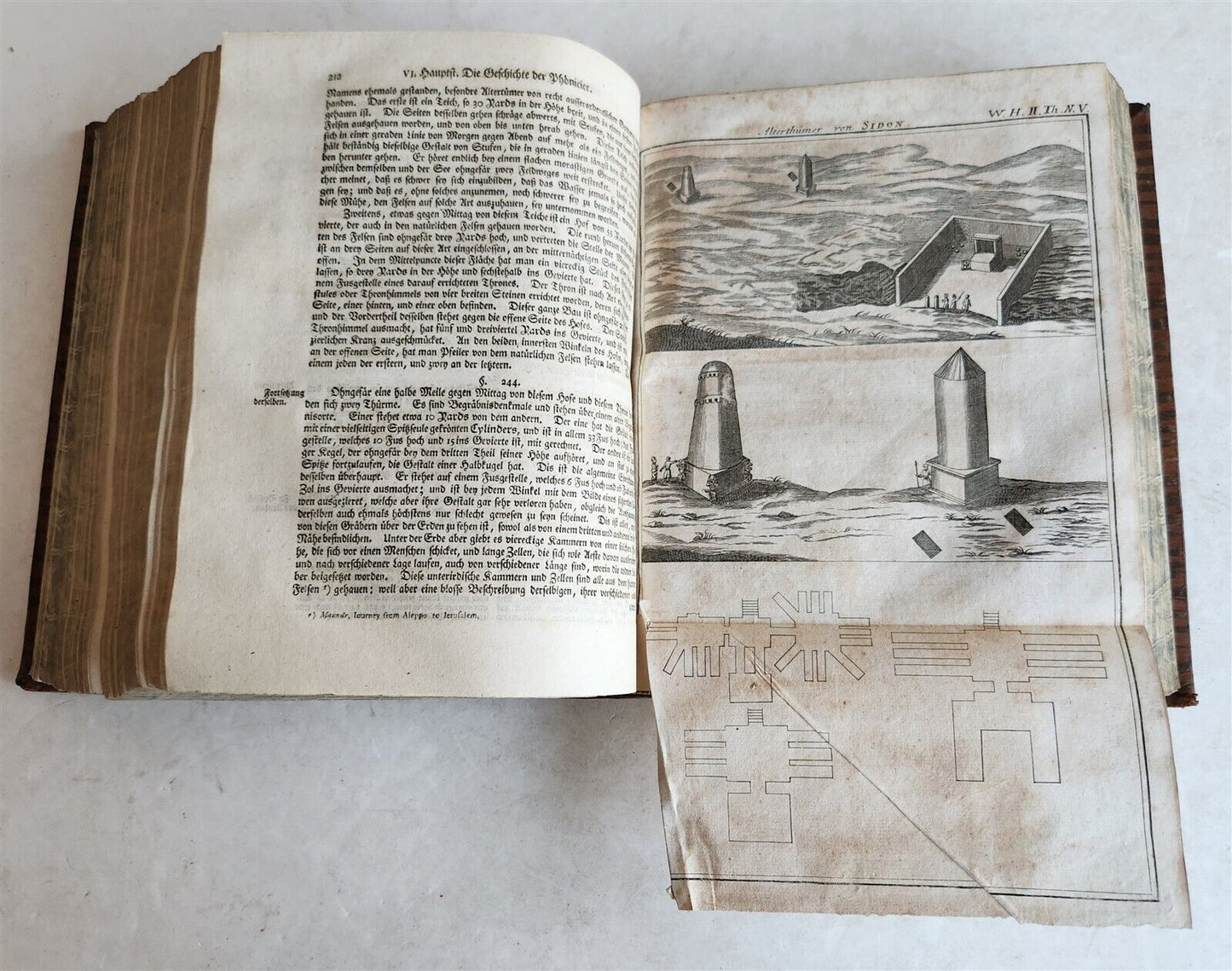 1745 HISTORY of the WORLD by S.J. Baumgarten ILLUSTRATED antique