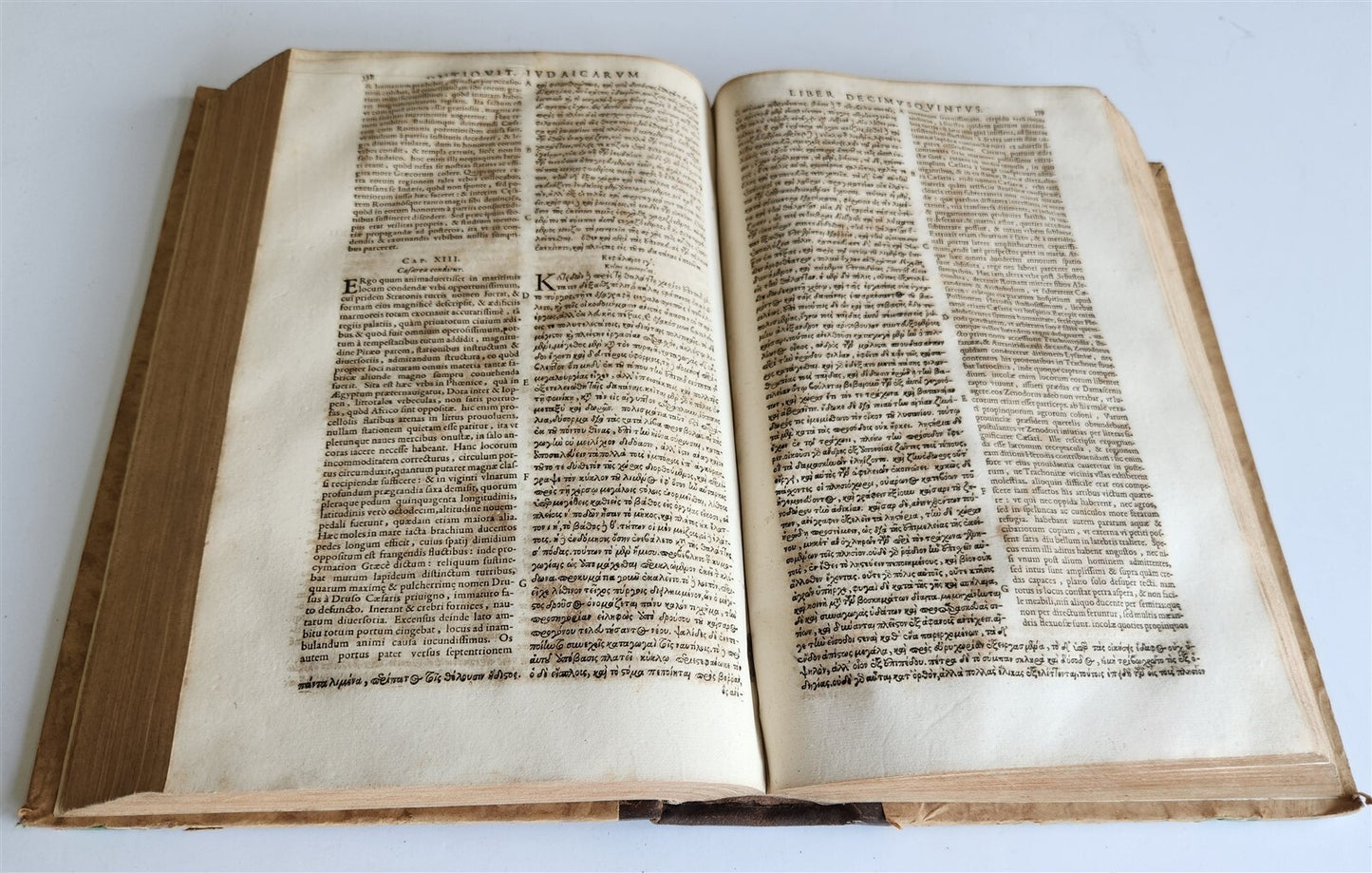 1611 FLAVIUS JOSEPHUS GREEK LATIN EDITION antique FOLIO
