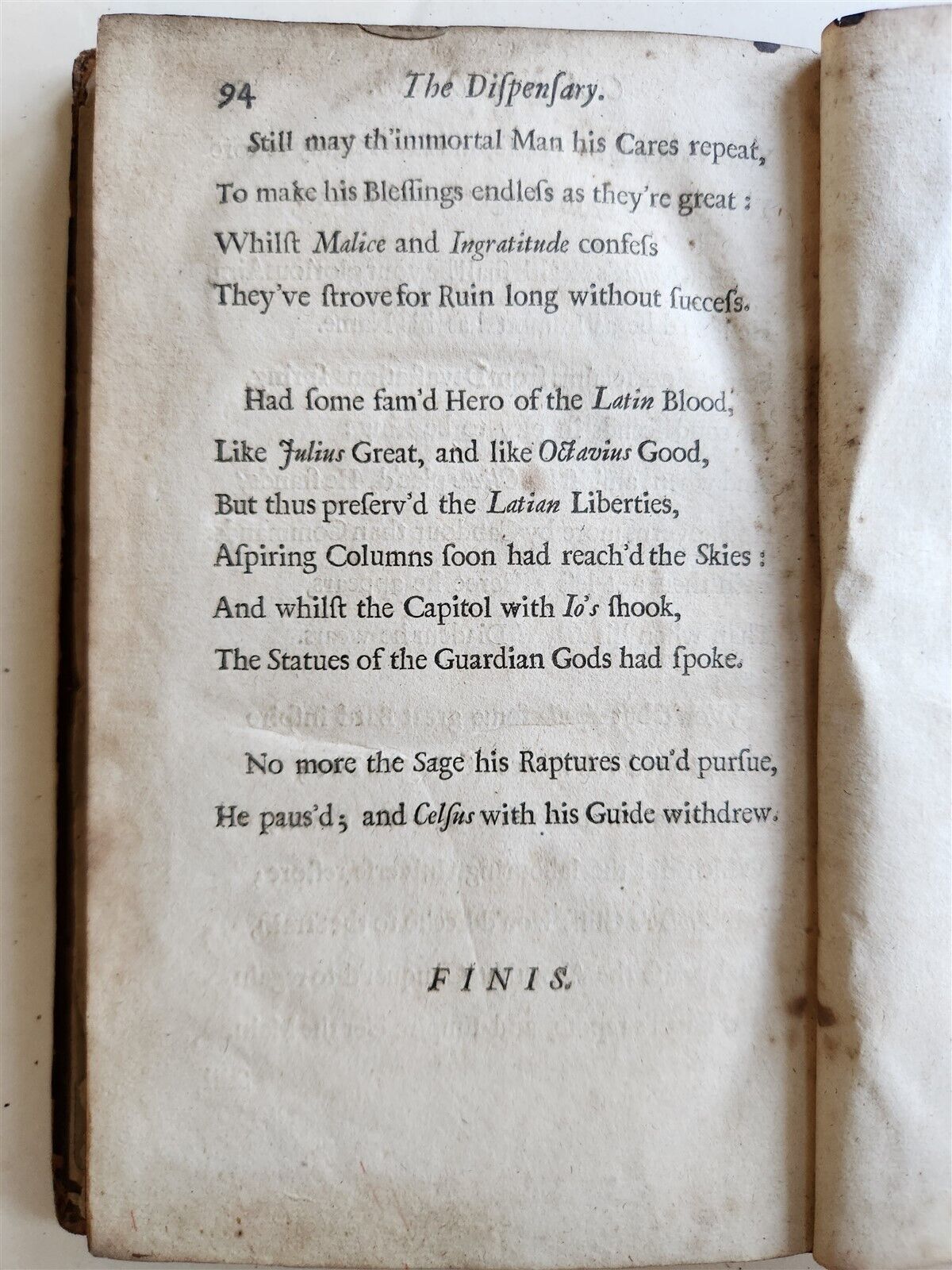 1699 THE DISPENSARY a POEM by SAMUEL GARTH antique in ENGLISH