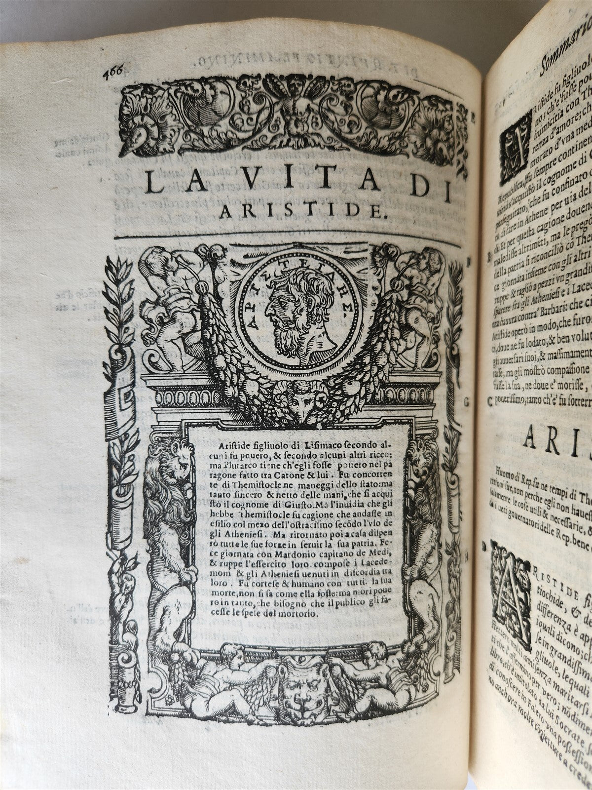 1582 PLUTARCH LIVES of ILLUSTRIOUS GREEK & ROMANS 2 VOLUMES antique ILLUSTRATED