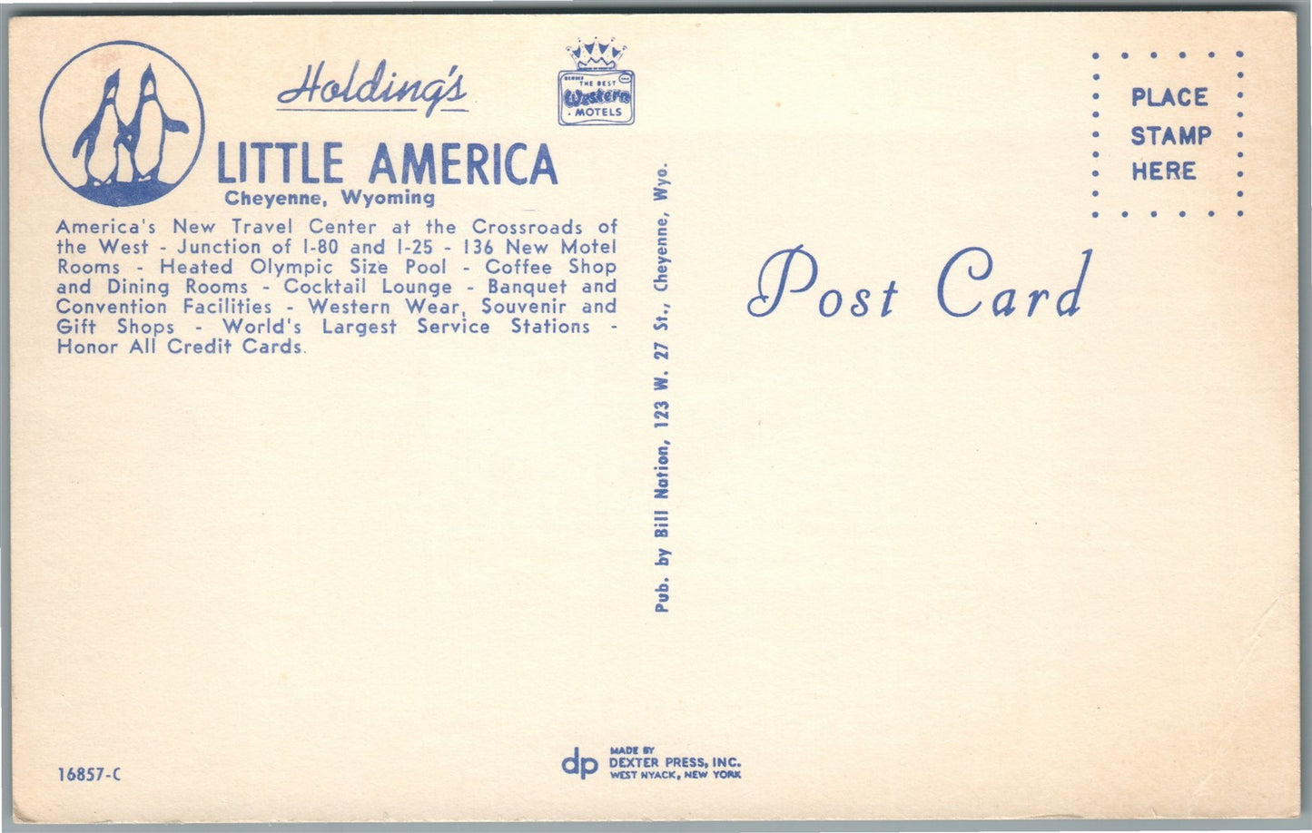 CHEYENNE WY SINCLAIR GAS STATION VINTAGE POSTCARD