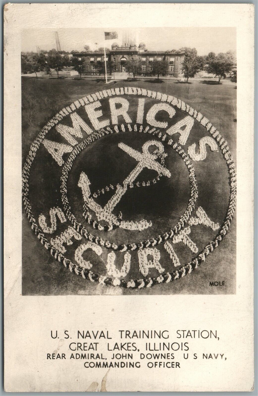 GREAT LAKES IL US NAVAL TRAINING STATION 1943 VINTAGE REAL PHOTO POSTCARD RPPC