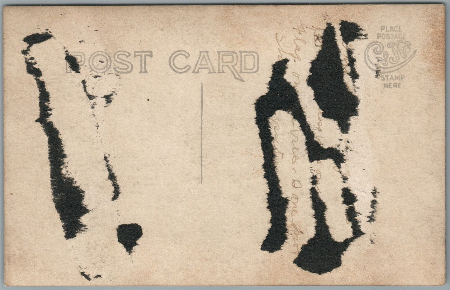 WWI ERA SOLDIERS AT EARTH HOUSE ANTIQUE REAL PHOTO POSTCARD RPPC