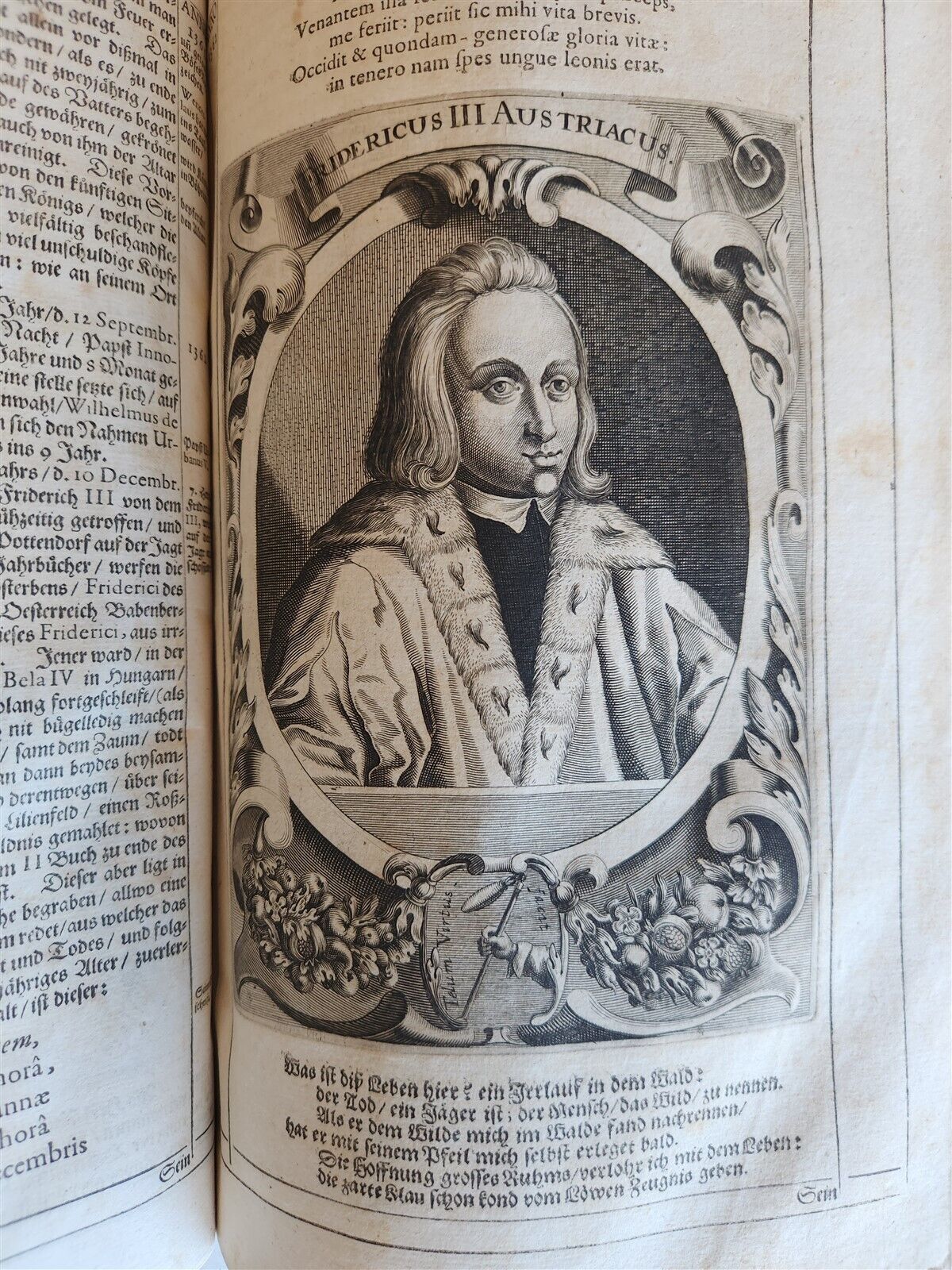 1668 HISTORY of AUSTRIA antique ILLUSTRATED w/ 200 PLATES PIGSKIN BOUND FOLIO