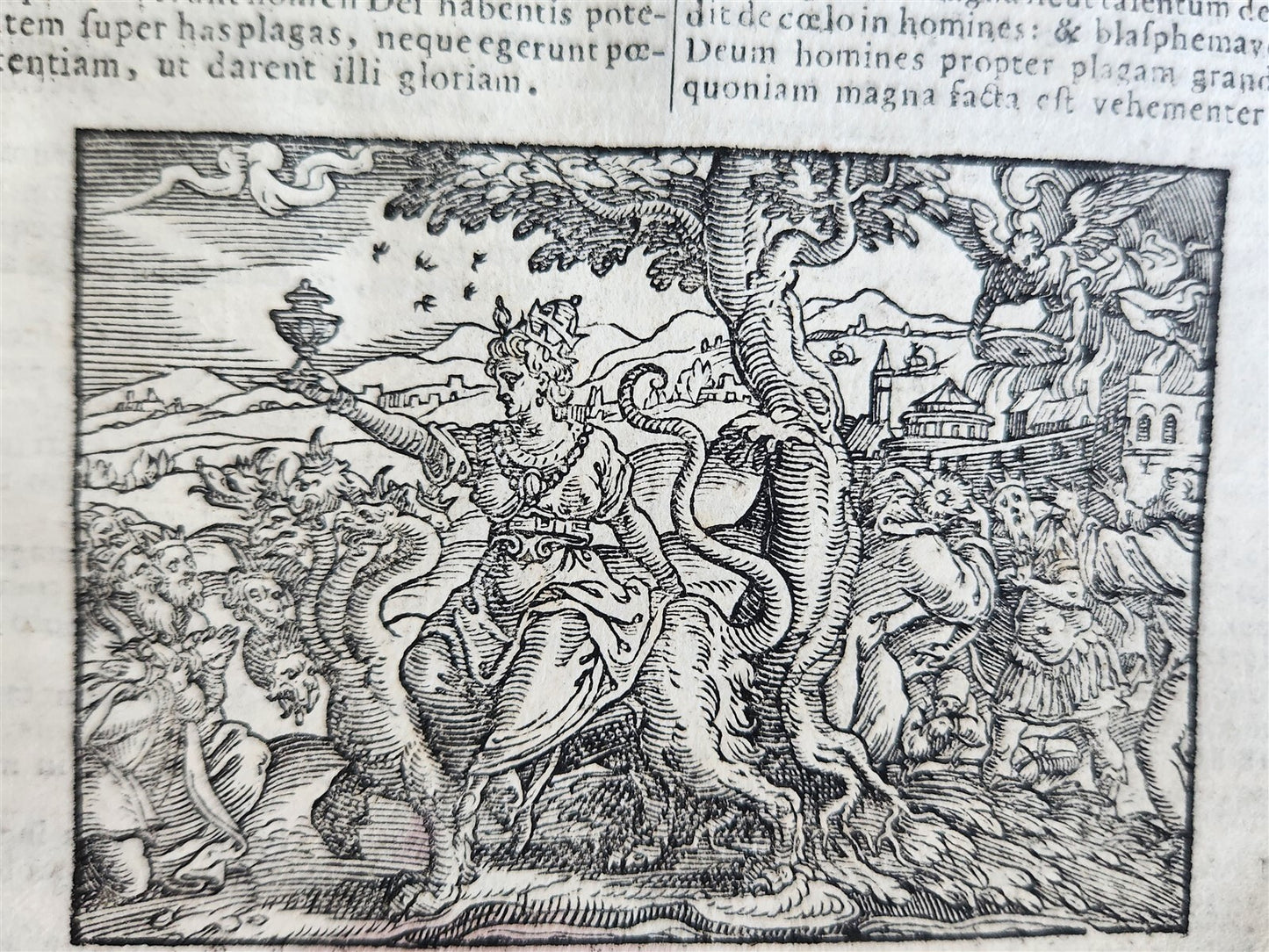 1721 BIBLE in LATIN FULLY ILLUSTRATED antique vellum bound