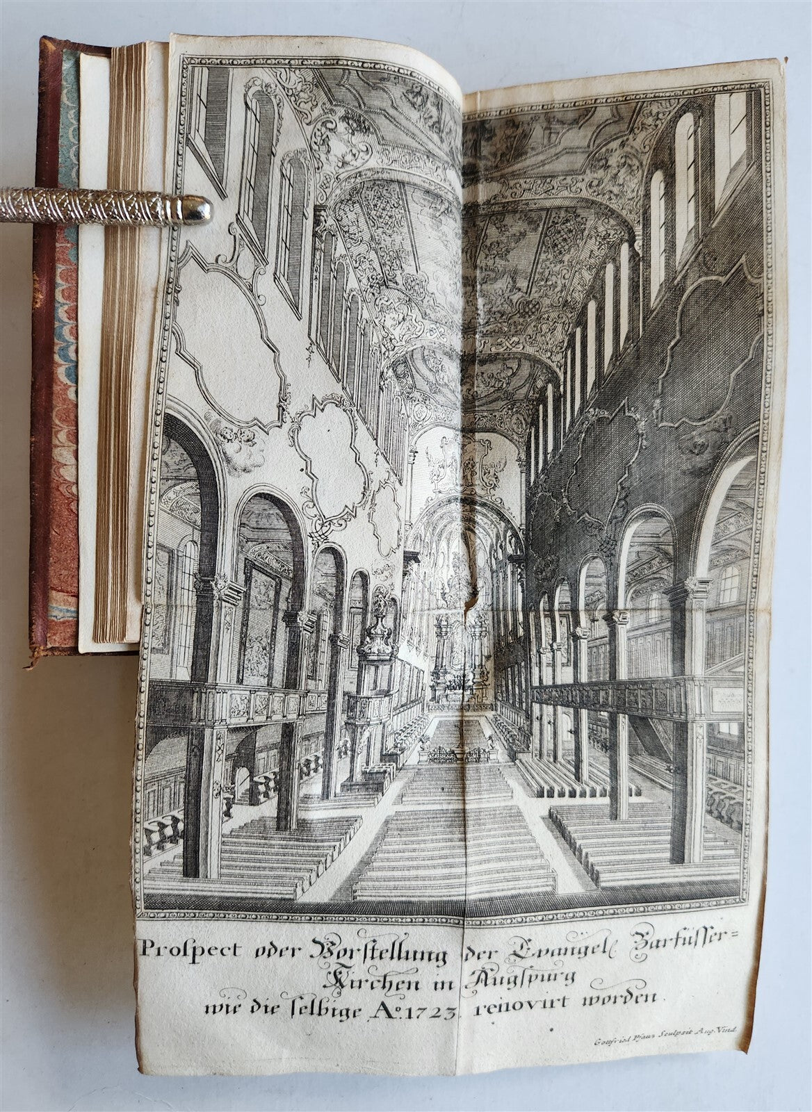 1733 AUGSBURG GERMANY CHURCH HISTORY antique FINE BINDING ILLUSTRATED w/PLATES