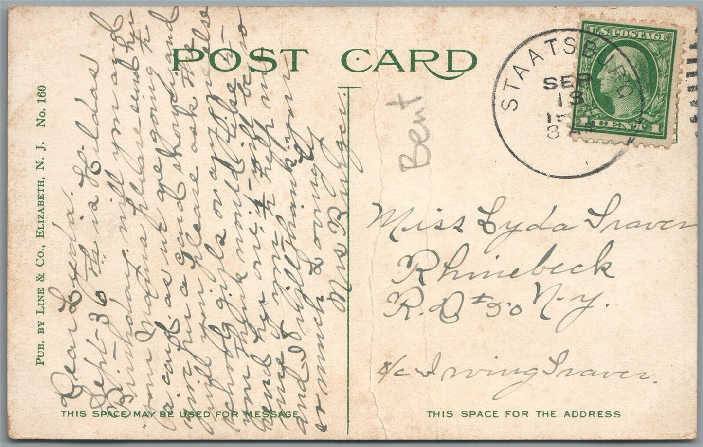 ELIZABETH NJ RAILROAD STATION RAILWAY DEPOT ANTIQUE POSTCARD