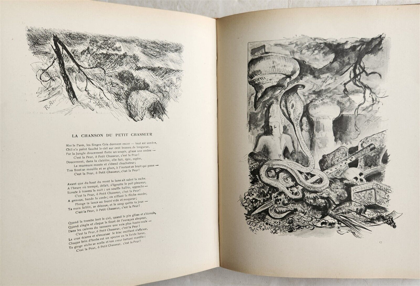 1925-1938 JUNGLE BOOK by KIPLING antique 2 VOLS ILLUSTRATED by Roger Reboussin