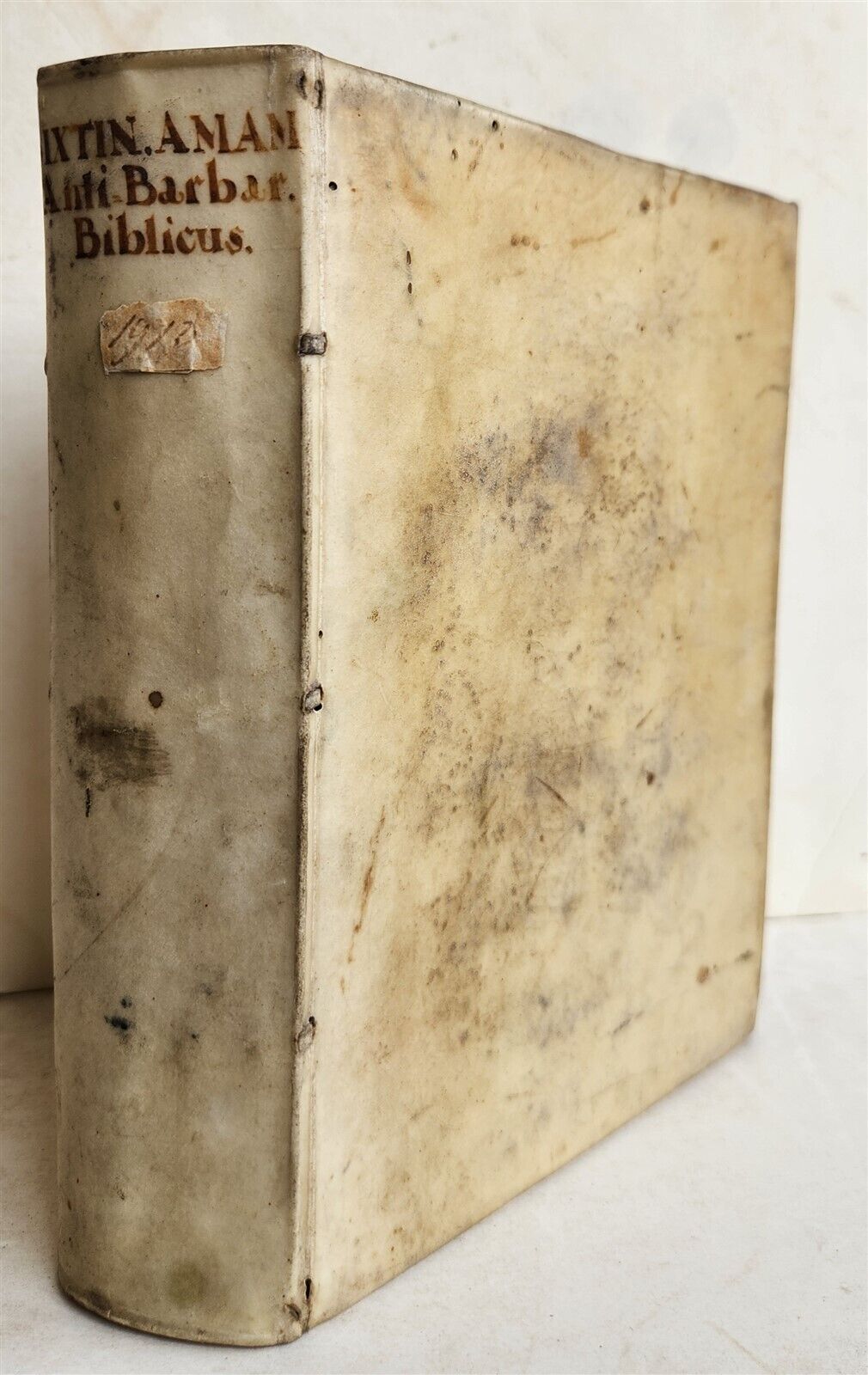 1656 ANTI-BARBARUS BIBLICUS antique VELLUM BINDING