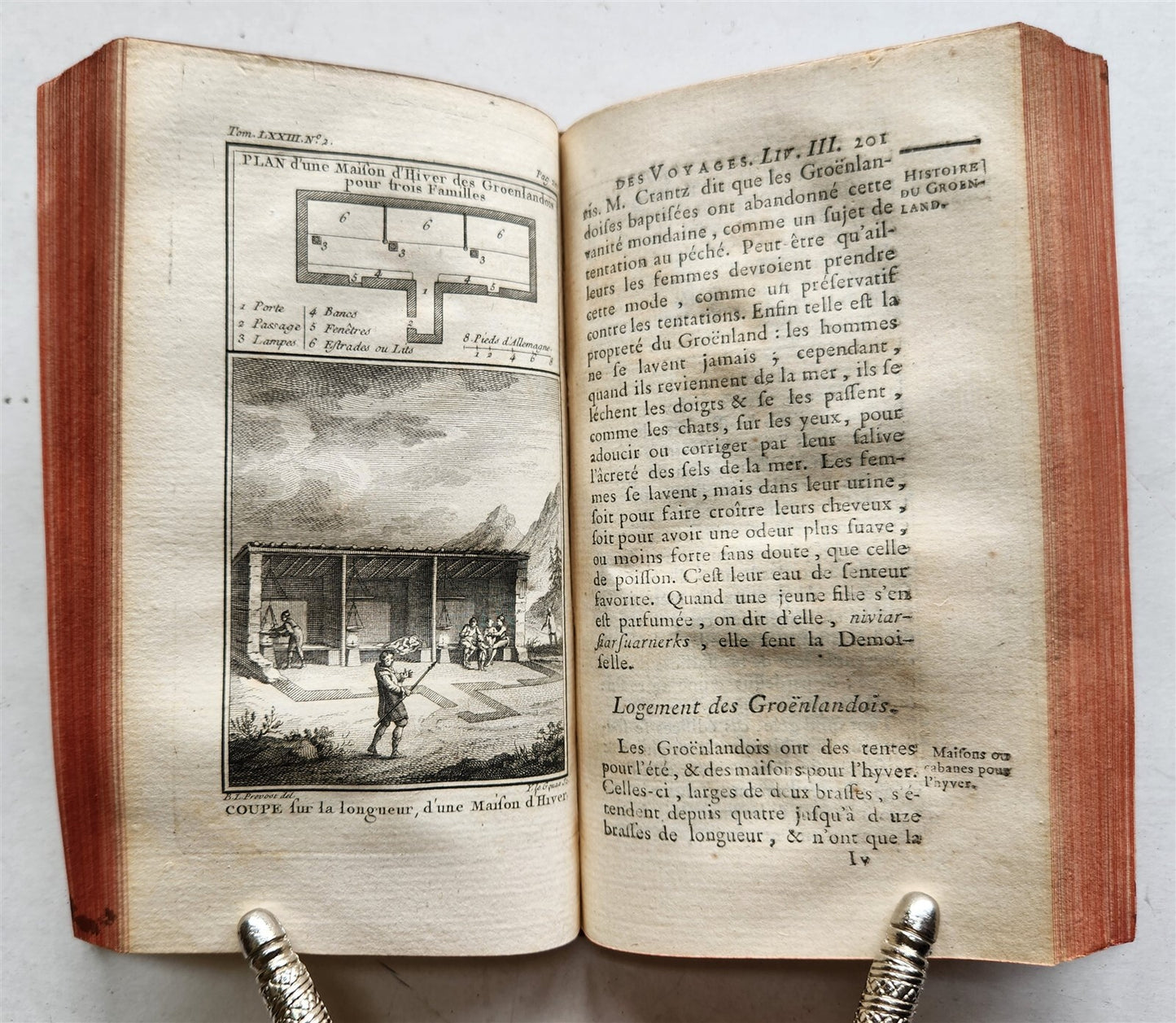 1770 HISTOIRE des VOYAGES illustrated v.73 TRAVELS to GREENLAND antique