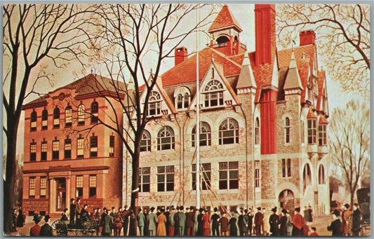 DOYLESTOWN PA HIGH SCHOOL DESTROYED by FIRE VINTAGE POSTCARD