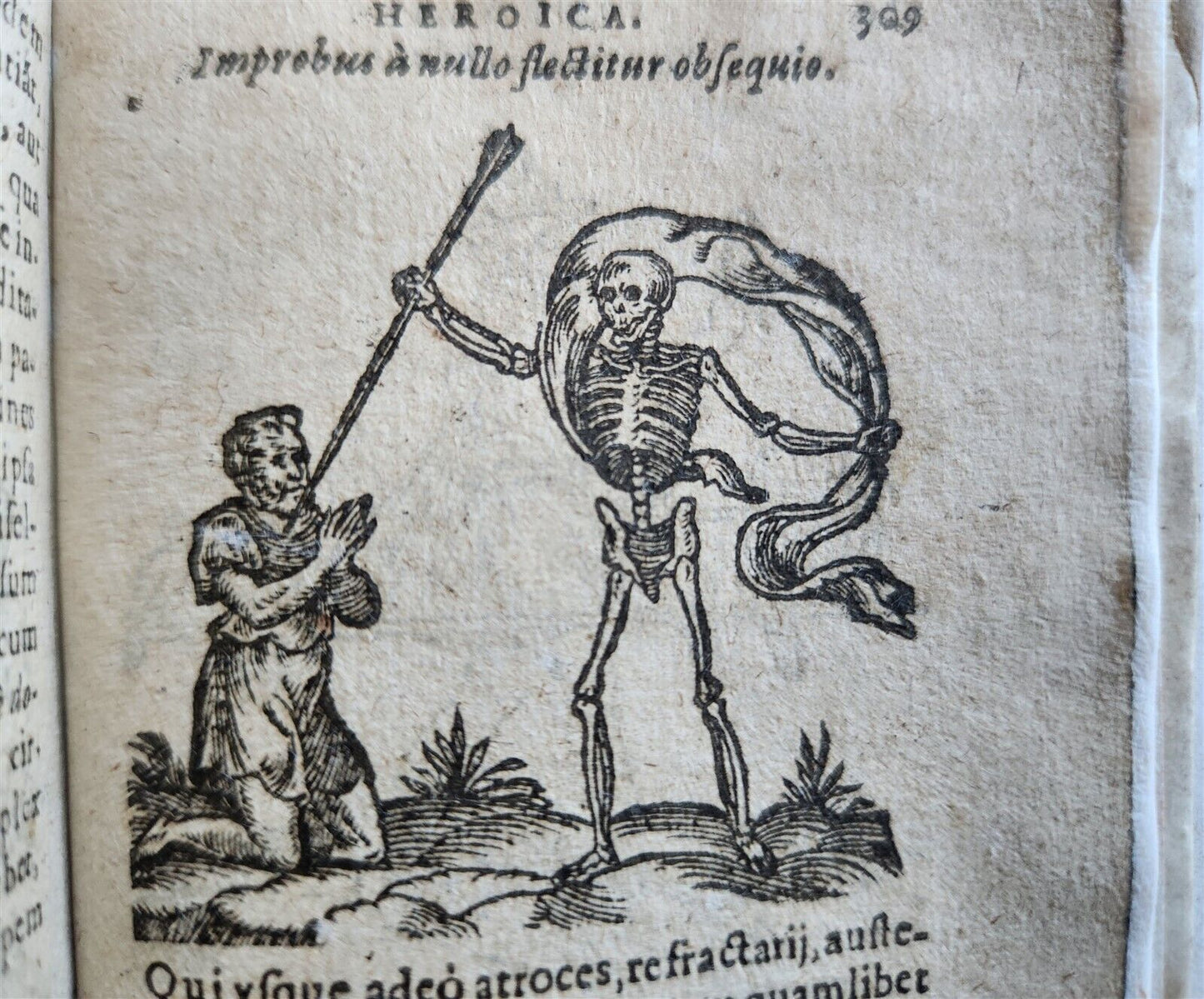 1596-1600 EMBLEMATA antique ILLUSTRATED w/ 270 WOODCUTS PLANTIN VELLUM BINDING
