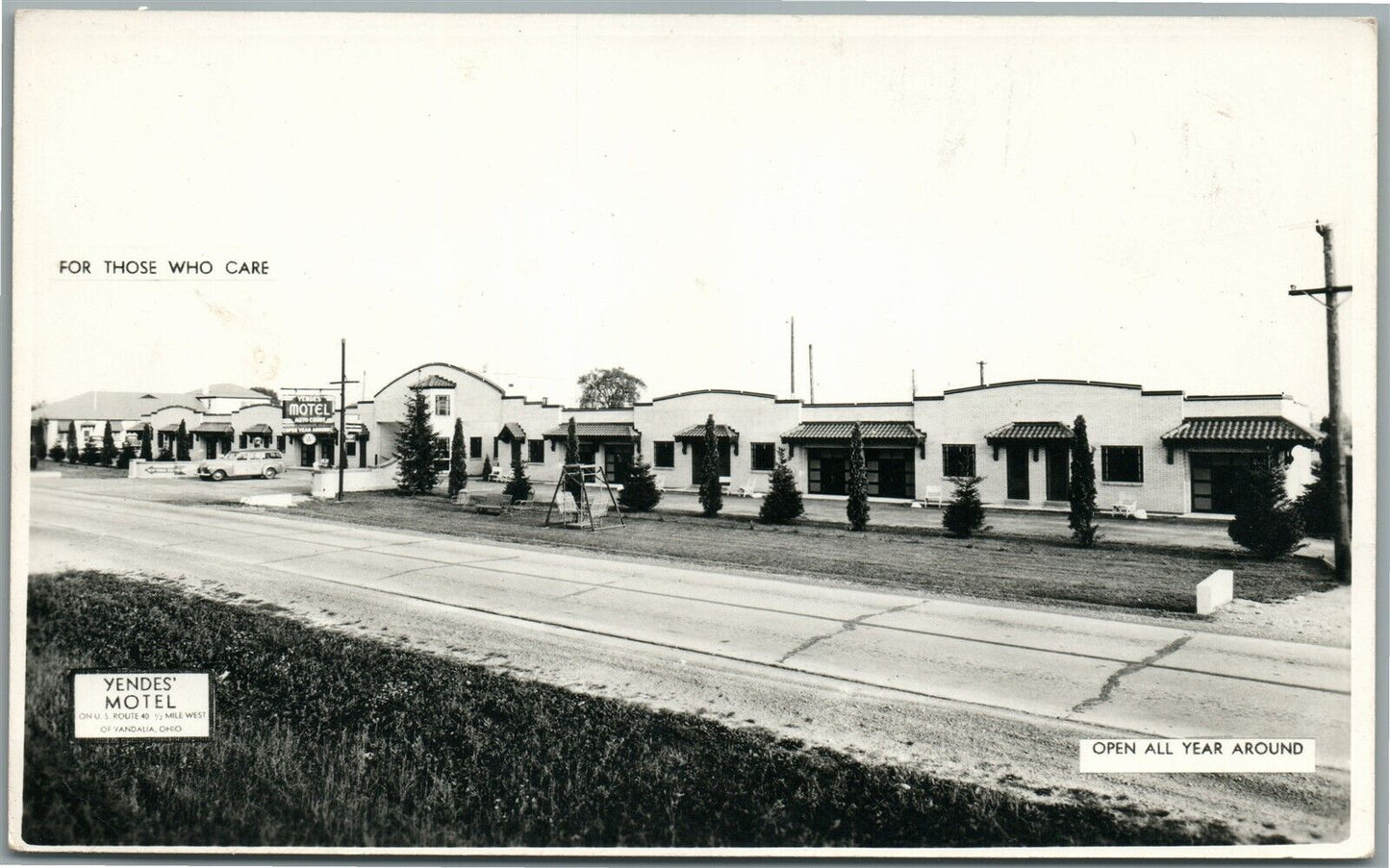VANDALIA OH YENDES MOTEL VINTAGE REAL PHOTO POSTCARD RPPC
