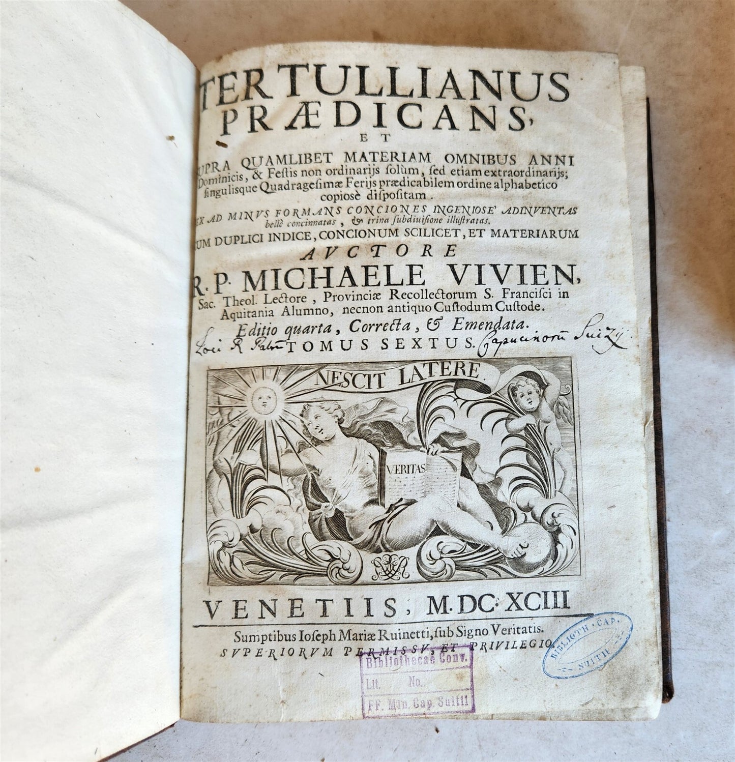 1693 TERTULLIAN antique 6 VOLUMES in LATIN 17th CENTURY