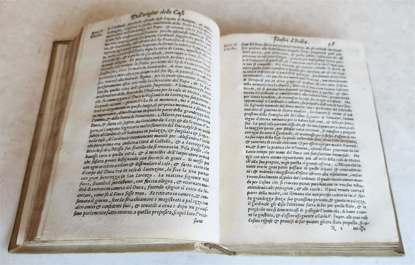 1609 DELLA ORIGINE et de FATTI DELLE FAMIGLIE ILLUSTRI D'ITALIA antique VELLUM