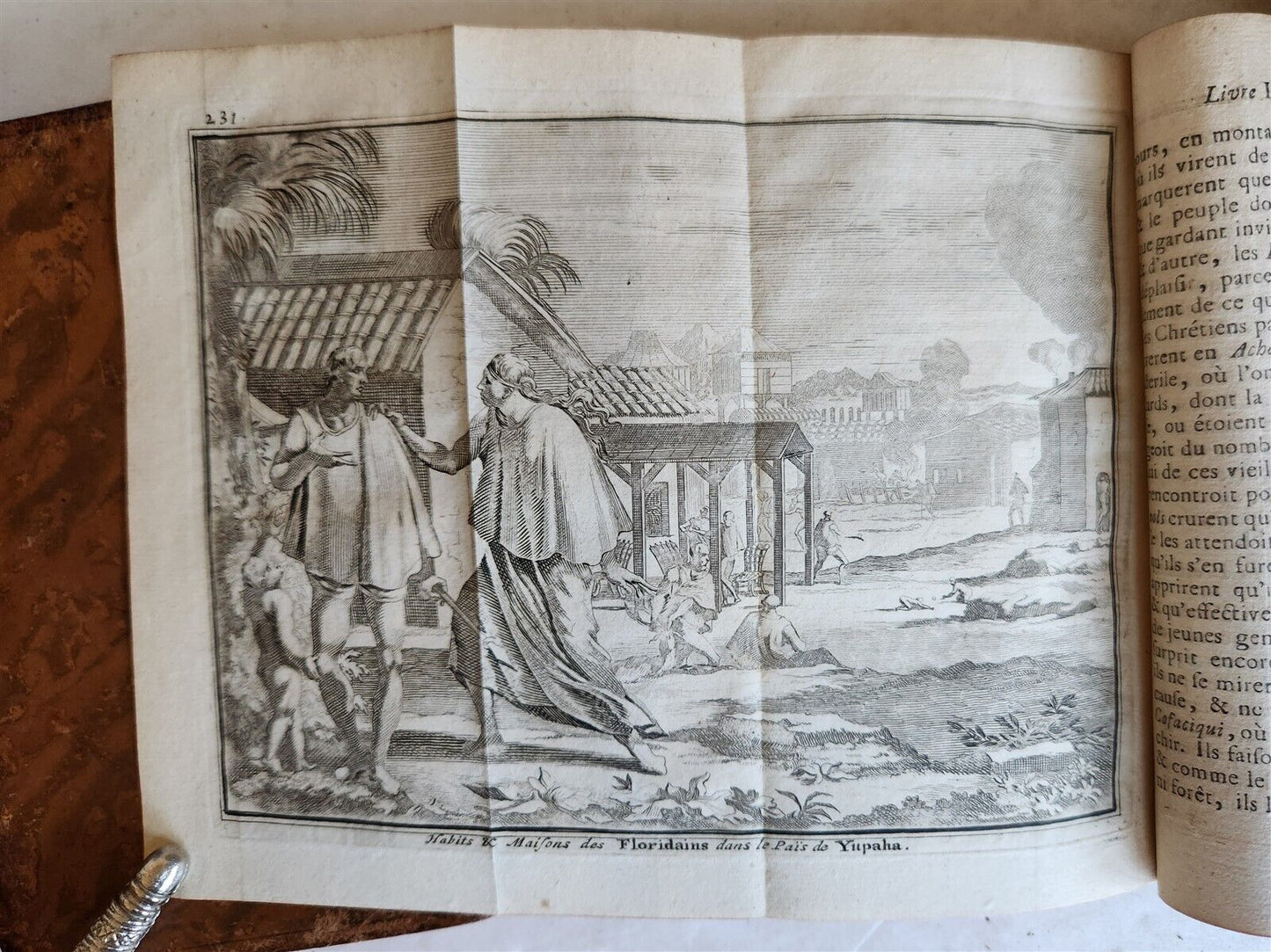 1735 HISTORY of CONQUEST of FLORIDA 2 VOLUMES antique ILLUSTRATED Americana