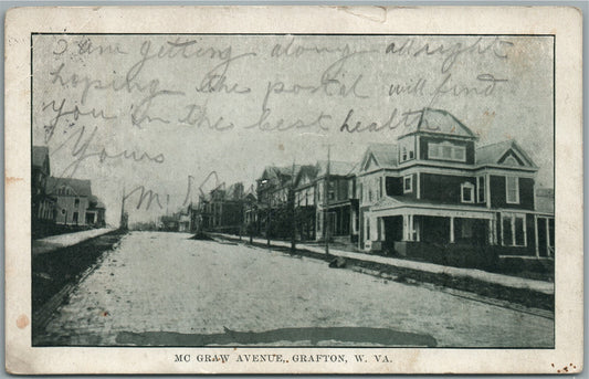 CRAFTON WV MC GRAW AVENUE ANTIQUE POSTCARD