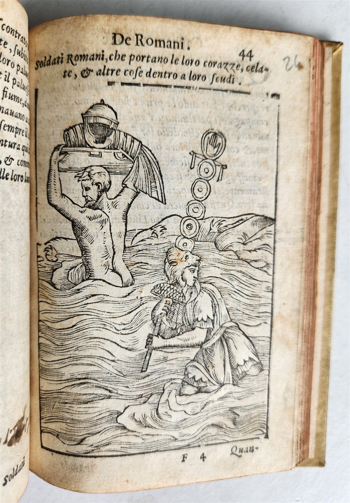 1583 TURKISH & ROMAN MILITARY antique ILLUSTRATED OTTOMAN EMPIRE vellum binding
