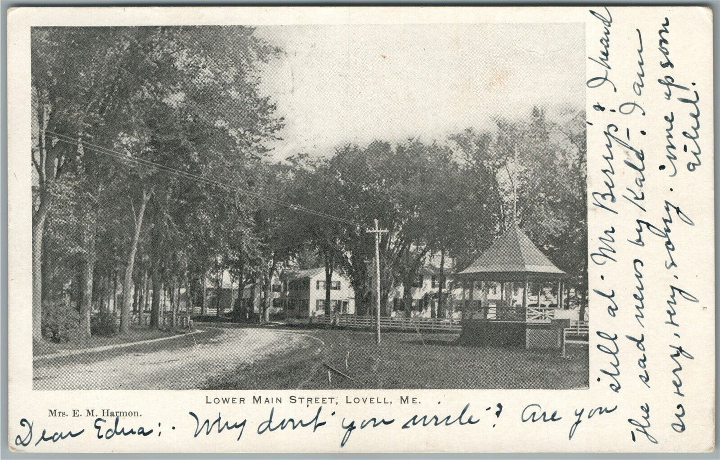 LOVELL ME LOWER MAIN STREET ANTIQUE POSTCARD