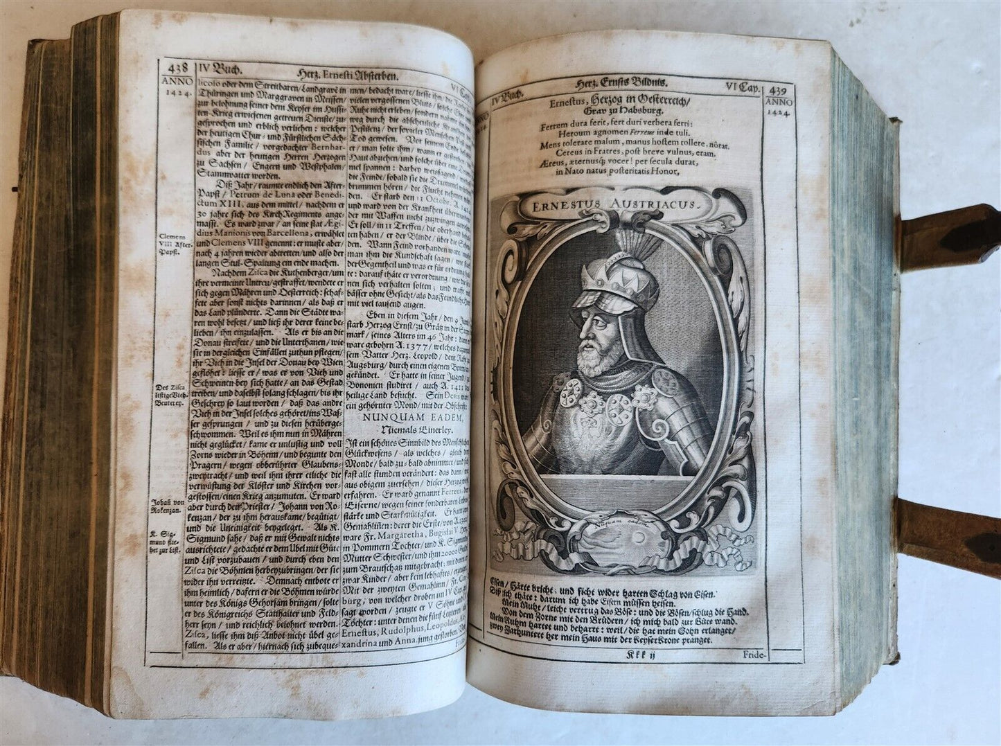 1668 HISTORY of AUSTRIA antique ILLUSTRATED w/ 200 PLATES PIGSKIN BOUND FOLIO