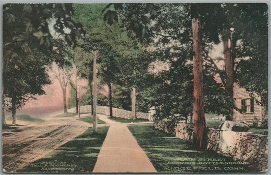 RIDGEFIELD CT MAIN STREET ANTIQUE POSTCARD