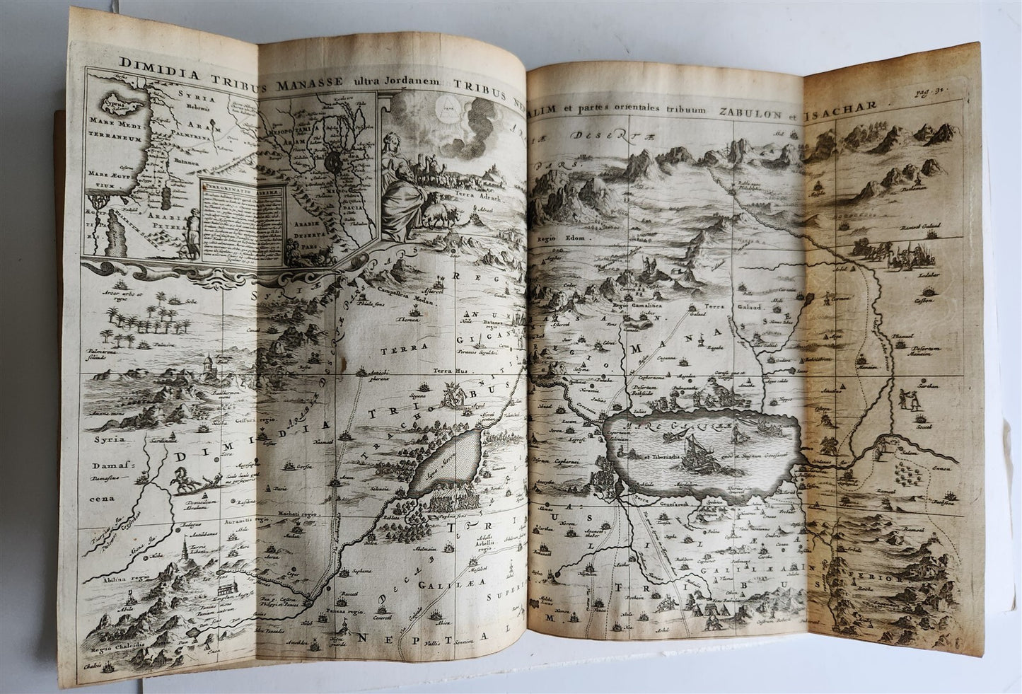 1677 TRAVELS to PALESTINE SYRIA & HOLY LAND antique FOLIO ILLUSTRATED w/ MAPS