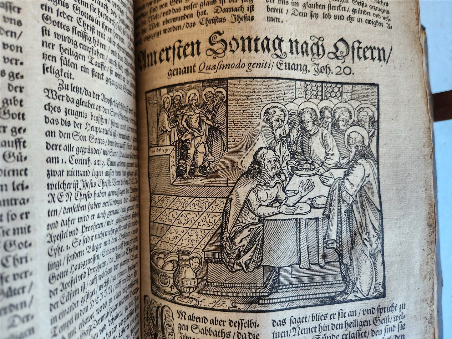 1583 ILLUSTRATED POSTILLA antique 80 WOODCUTS CRANACH SCHOOL ARTIST