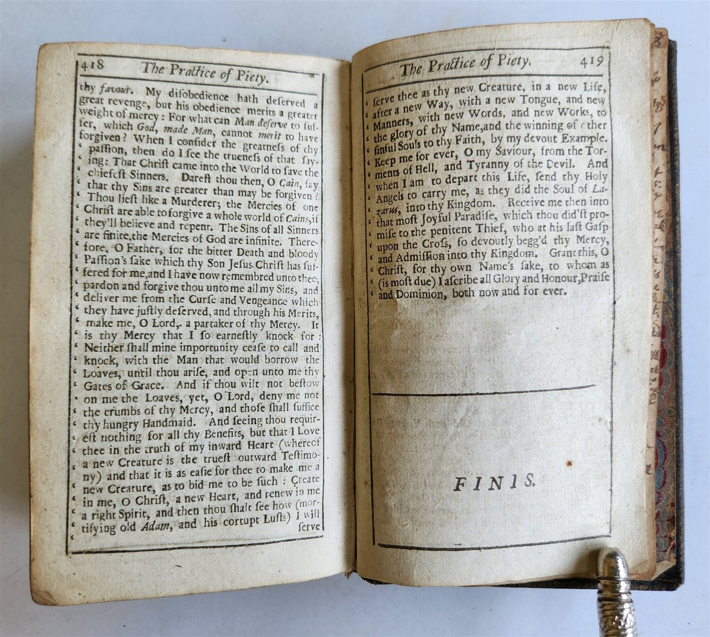 1705 PRACTICE of PIETY by Bayly Lewis antique in ENGLISH original binding