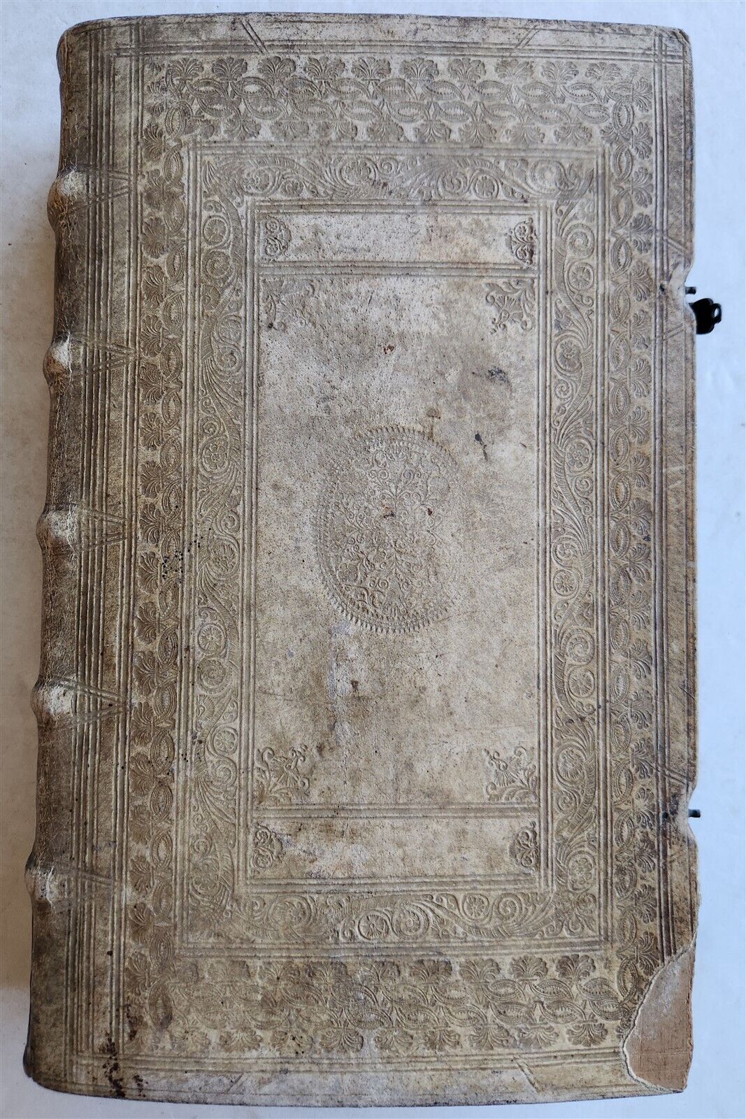 1709 THEOLOGY by PAUL LAYMANN antique BLIND STAMPED PIGSKIN BOUND FOLIO