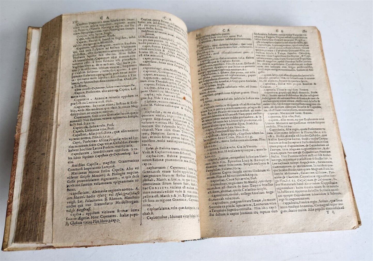 1650 DICTIONARY HISTORICAL GEOGRAPHICAL POETICAL antique in LATIN