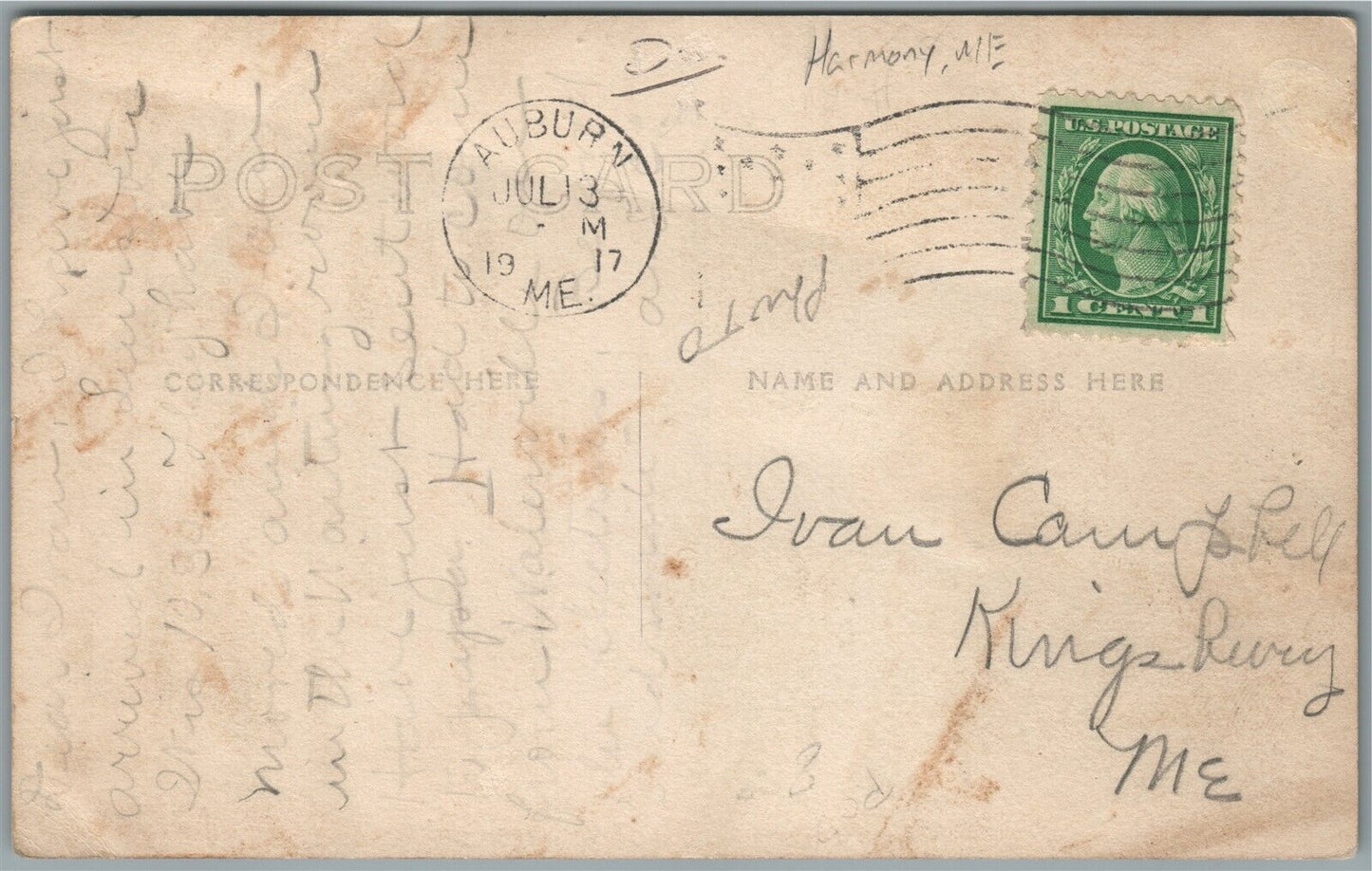 HARMONY ME SCHOOL ANTIQUE REAL PHOTO POSTCARD RPPC