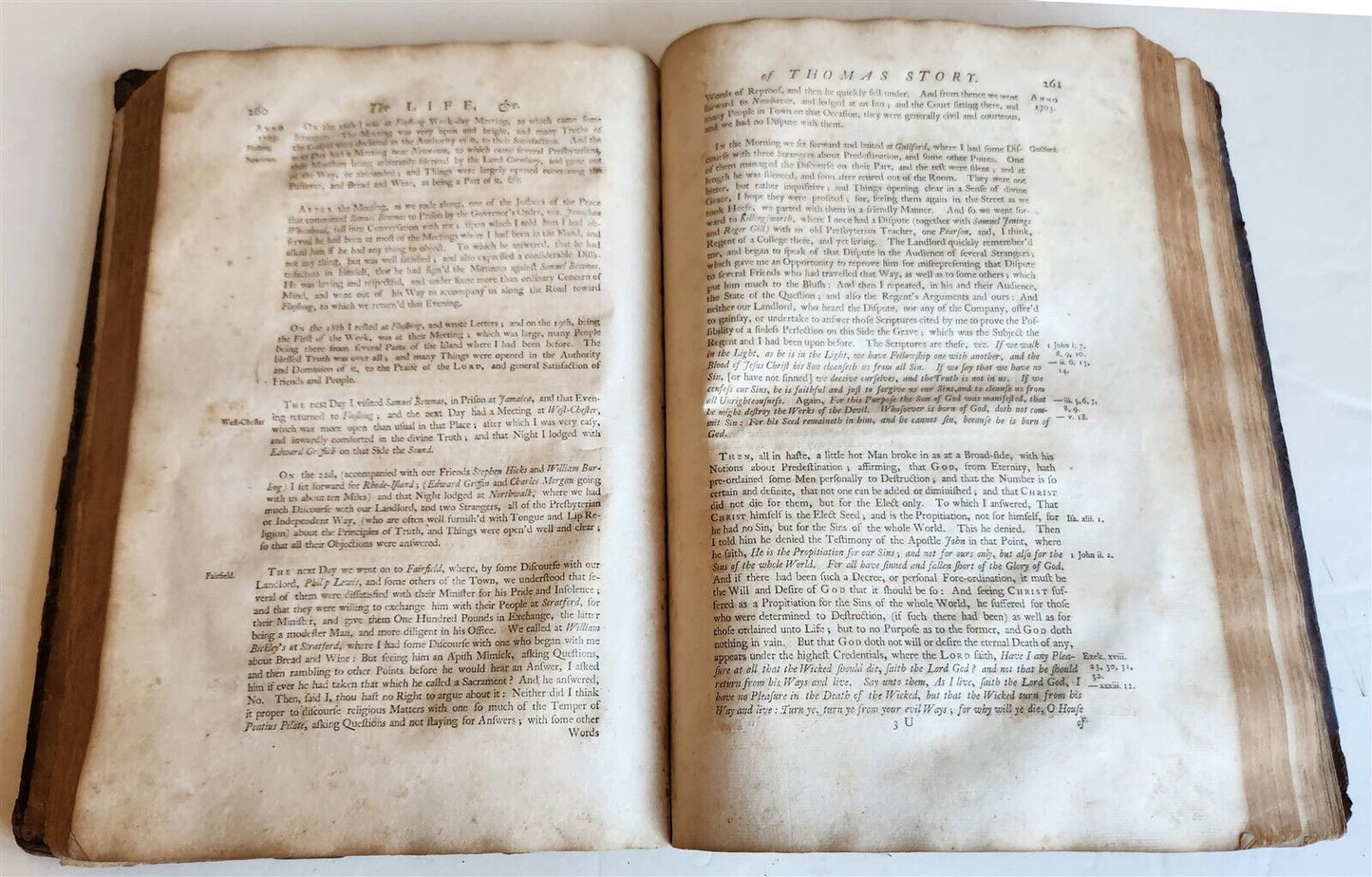 1747 QUAKERS HISTORY antique FOLIO A Journal of Life of Thomas Story IN ENGLISH