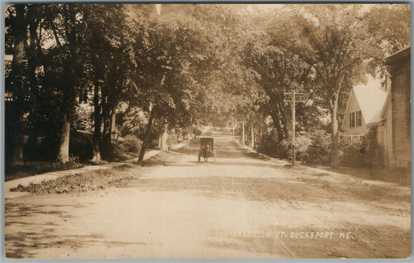 BUCKSPORT ME FRANKLIN STREET ANTIQUE REAL PHOTO POSTCARD RPPC