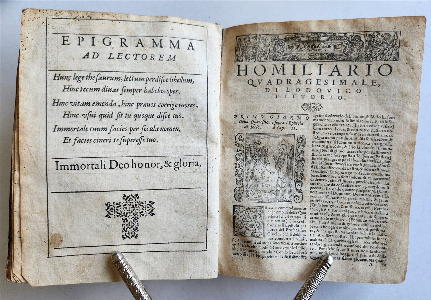 1578 ILLUSTRATED DELLE HOMELIE by Pittorio da Ferrara antique VELLUM BINDING
