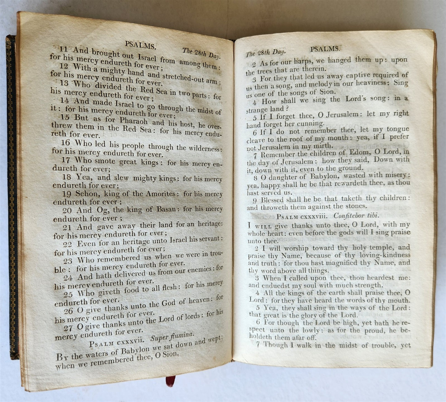 1807 BOOK of COMMON PRAYER w/ PSALTER, or PSALMS of DAVID antique in ENGLISH