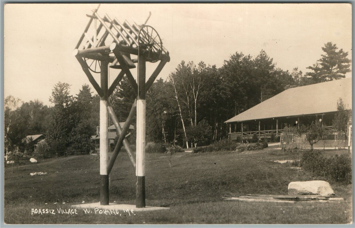 WEST POLAND ME AGASSIZ VILLAGE ANTIQUE REAL PHOTO POSTCARD RPPC