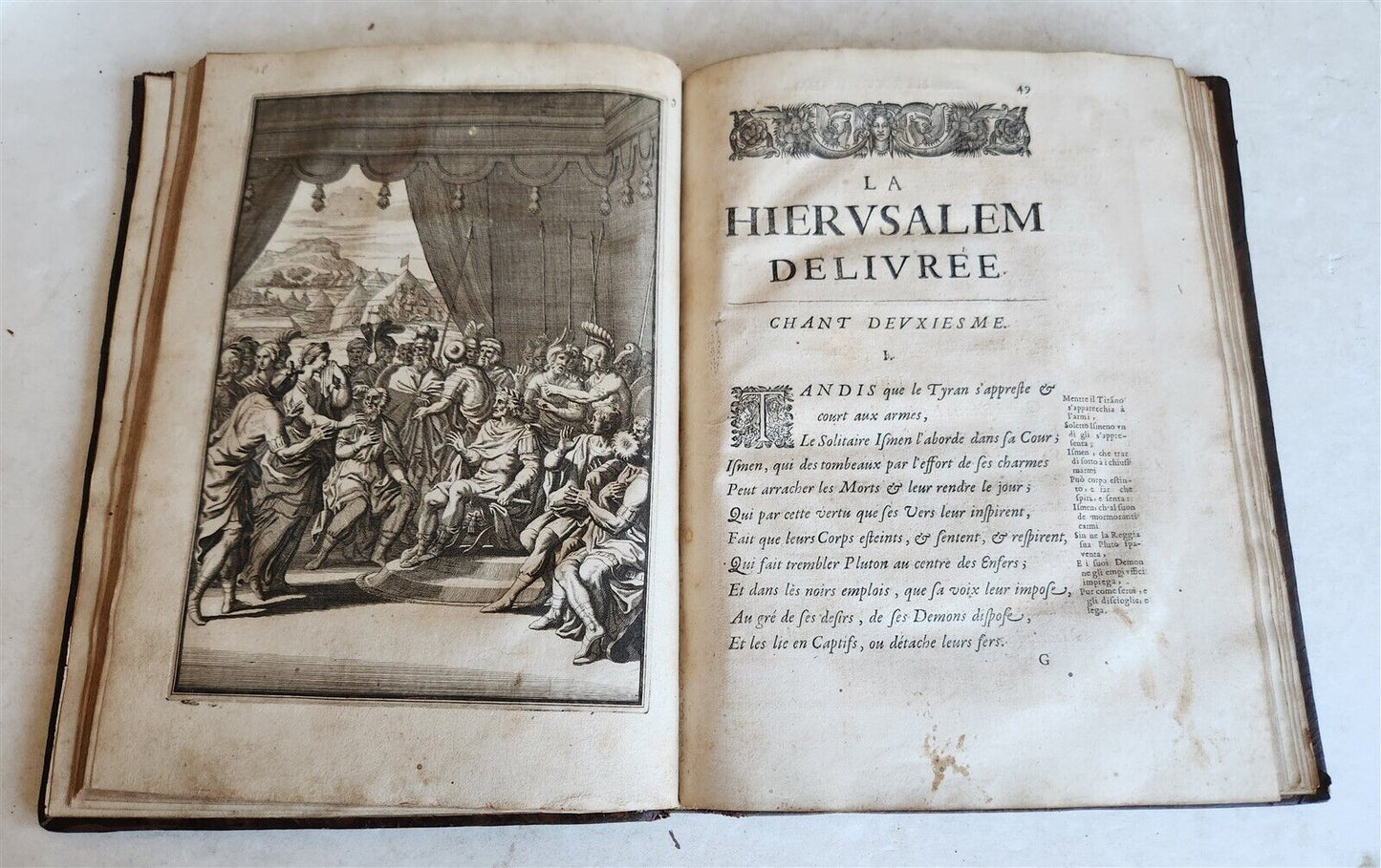 1667 JERUSALEM DELIVERED by TORQUATO TASSO antique ILLUSTRATED