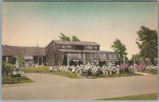 FLEMINGTON NJ LOG CABIN POTTERY SHOP ANTIQUE POSTCARD