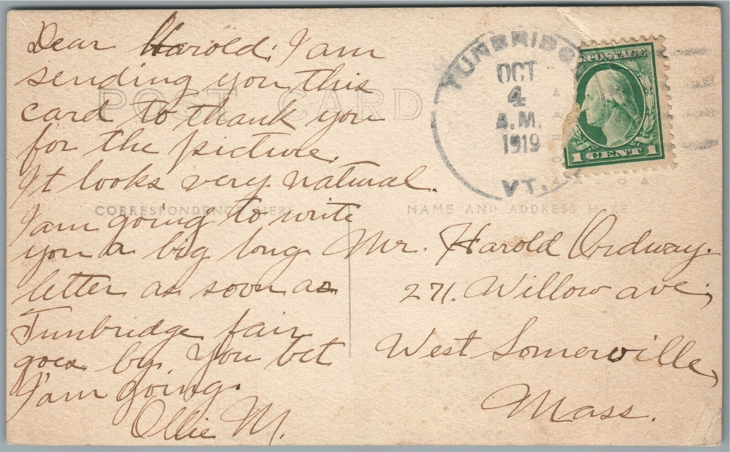 SO. ROYALTON VT PARK ANTIQUE REAL PHOTO POSTCARD RPPC