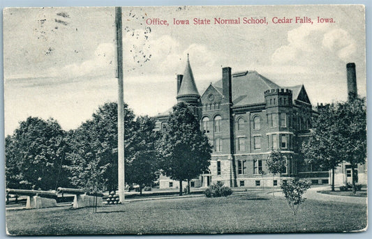 CEDAR FALLS IA IOWA STATE NORMAL SCHOOL OFFICE ANTIQUE POSTCARD