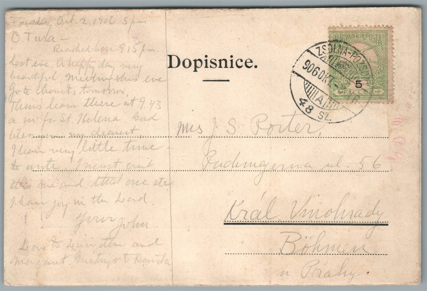 CZECH REPUBLIC BIRTHPLACE OF AMERICAN FOREIGN MISSIONS MONUMENT ANTIQUE POSTCARD