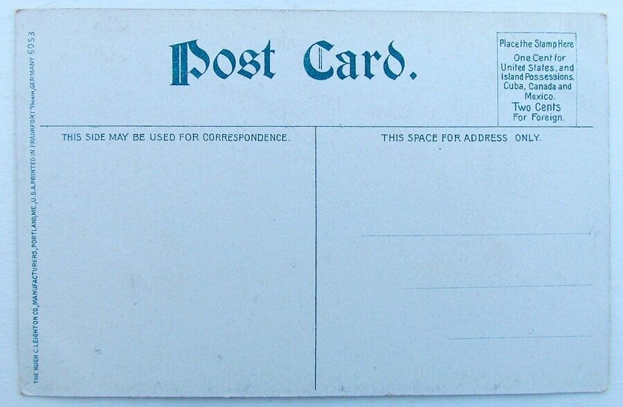 VINTAGE POSTCARD BRUNSWICK ME R.R. STATION FROM MAIN STREET railroad railway